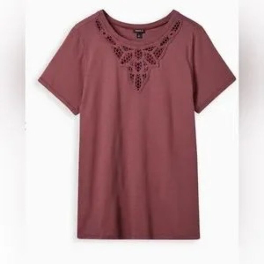 Torrid Women's Mauve Lace Detail Top 1x